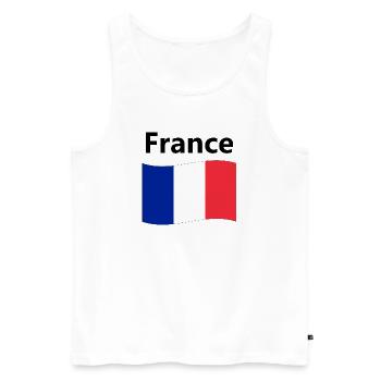 Drapeau Français - Débardeur bio Premium Homme - blanc - Devant - Michal (187cm)