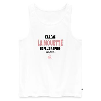 T’es pas la mouette la plus rapide du port, vanne - Débardeur bio Premium Homme - blanc - Devant - AI Model Male 178 light (178cm)