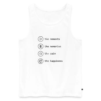 Pleine conscience, moments, souvenirs, bonheur - Débardeur bio Premium Homme - blanc - Devant - AI Model Male 178 light (178cm)