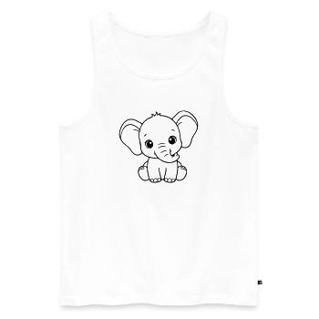 Bébé éléphant mignon – Noir et Blanc - Débardeur bio Premium Homme - blanc - Devant - Michal (187cm)