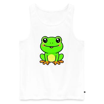 Bright Lime Frog Charm - Men's Premium Organic Tank Top - white - Front - AI Model Male 178 light (178cm)