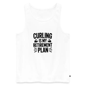Le curling est mon plan de retraite - Débardeur bio Premium Homme - blanc - Devant - Michal (187cm)