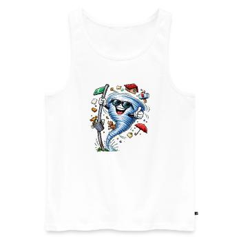Hurricane with sunglasses - Men's Premium Organic Tank Top - white - Front - AI Model Male 178 light (178cm)