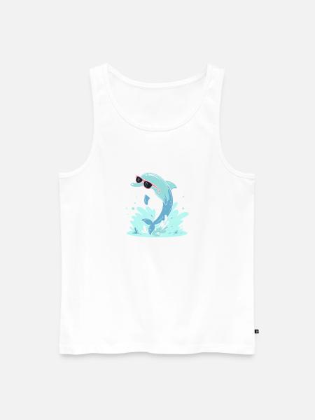 Delfin-Sommer-Pinkbrille - Männer Premium Bio Tank Top - Weiß