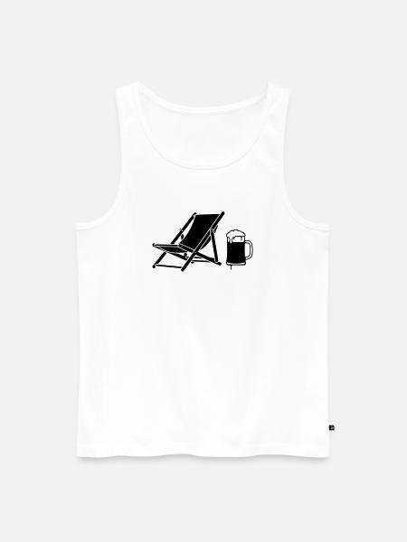 Deck Chair Beer Holiday Icon - Men's Premium Organic Tank Top - white