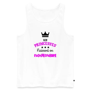 Princesse née Novembre Beau Cadeau Anniversaire - Débardeur bio Premium Homme - blanc - Devant - Michal (187cm)