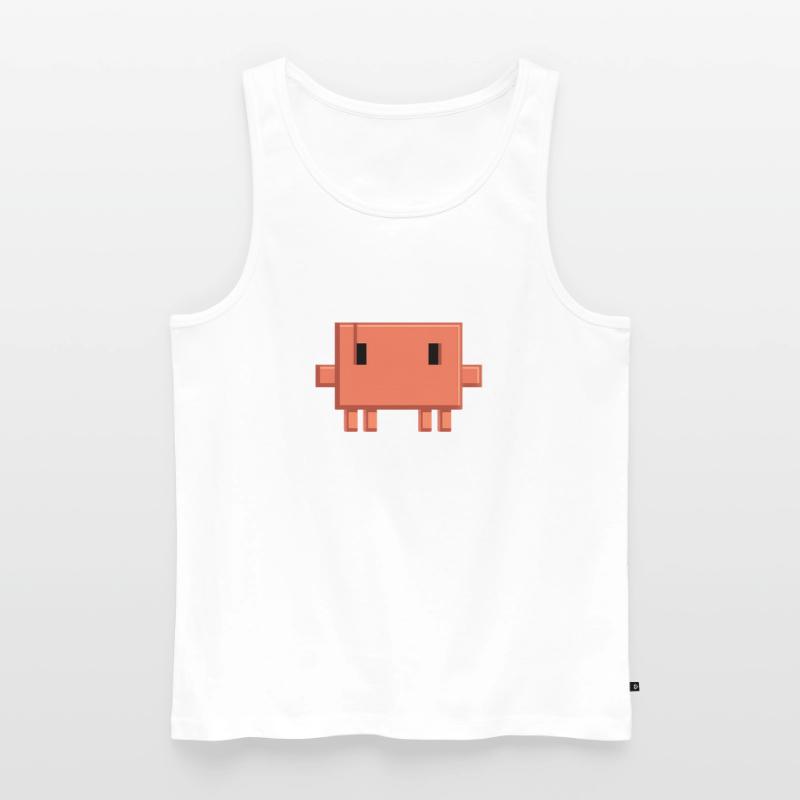 Claude Code Pixel AI Mascot Dev Sticker Men's Premium Organic Tank Top