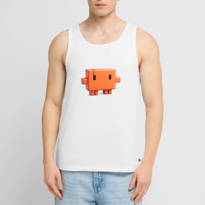 Claude Code Pixel 3D Mascot Cute Dev Sticker Débardeur bio Premium Homme