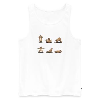 Yoga paresseux – Drôle de design animal de yoga - Débardeur bio Premium Homme - blanc - Devant - AI Model Male 178 light (178cm)