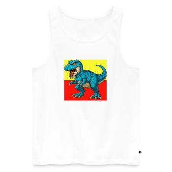 Dinosaurier - Männer Premium Bio Tank Top - Weiß - Vorne - Michal (187cm)