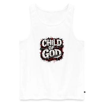 child of god - Men's Premium Organic Tank Top - white - Front - AI Model Male 178 light (178cm)