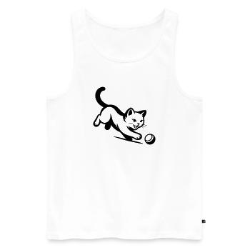 Katze - Männer Premium Bio Tank Top - Weiß - Vorne - AI Model Male 178 light (178cm)
