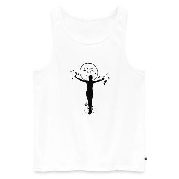 Gymnastique, cercleaux, gymnastique rythmique - Débardeur bio Premium Homme - blanc - Devant - Michal (187cm)