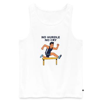 No Hurdle No Cry - Sprint Hero - Men's Premium Organic Tank Top - white - Front - Michal (187cm)