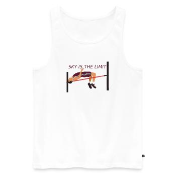 Saut en hauteur - Le ciel est la limite - Débardeur bio Premium Homme - blanc - Devant - Michal (187cm)