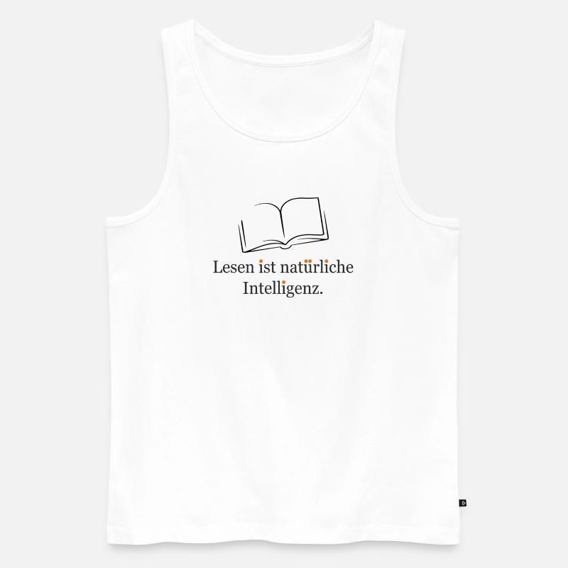 Lesen ist natürliche Intelligenz - Männer Premium Bio Tank Top - Weiß