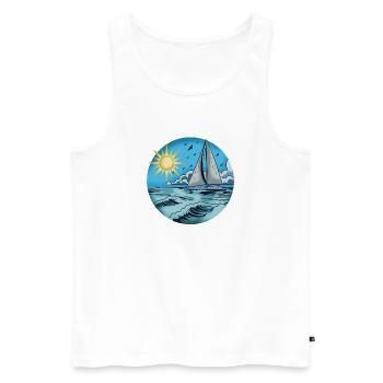 Gliders by the sea 1 - Men's Premium Organic Tank Top - white - Front - Michal (187cm)