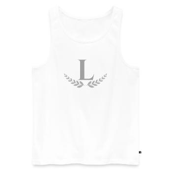 L - Männer Premium Bio Tank Top - Weiß - Vorne - AI Model Male 178 light (178cm)