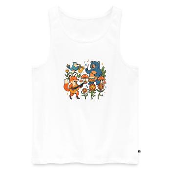 Frühling Fest Sommer Party Tiere im Wald feiern - Männer Premium Bio Tank Top - Weiß - Vorne - AI Model Male 178 light (178cm)