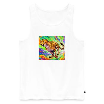 Gepard - Männer Premium Bio Tank Top - Weiß - Vorne - Michal (187cm)