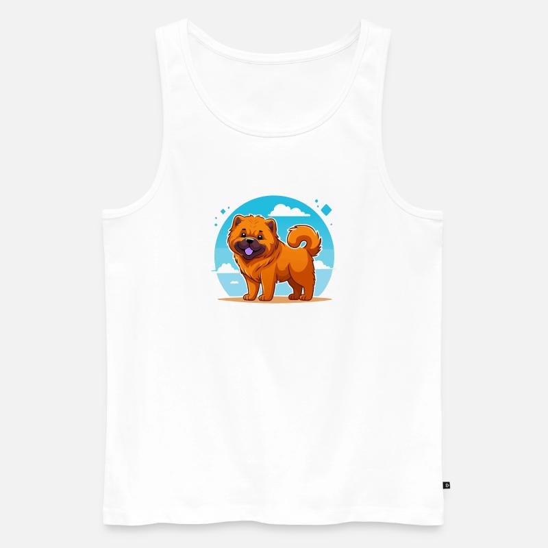 Chow-Chow (Comic) - Männer Premium Bio Tank Top - Weiß