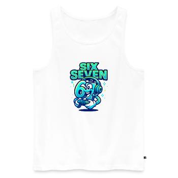 Six Seven Gamer Mascotte Italienne Brainrot Gaming - Débardeur bio Premium Homme - blanc - Devant - AI Model Male 178 light (178cm)