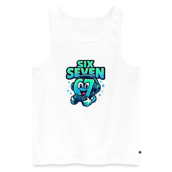 Six Seven Gamer Mascot Italian Brainrot Gaming - Männer Premium Bio Tank Top - Weiß - Vorne - AI Model Male 178 light (178cm)