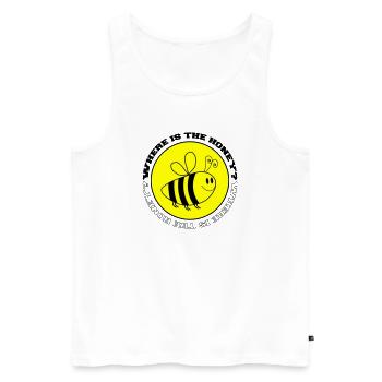 Abeille Où est le miel - Débardeur bio Premium Homme - blanc - Devant - Michal (187cm)