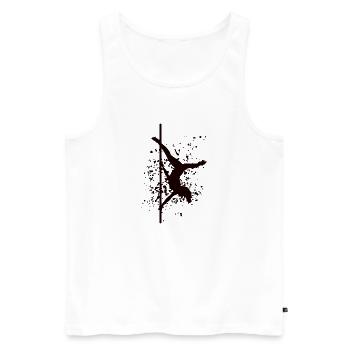 Pole Dance Bar Fitness Femmes Pole Danse - Débardeur bio Premium Homme - blanc - Devant - AI Model Male 178 light (178cm)