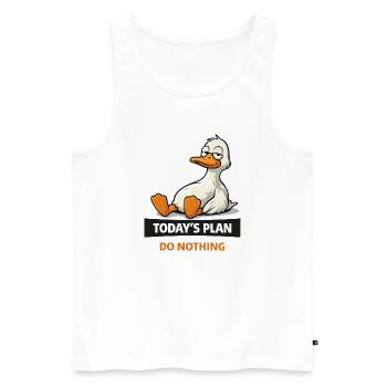Today's Plan: Do Nothing Duck - Men's Premium Organic Tank Top - white - Front - AI Model Male 178 light (178cm)