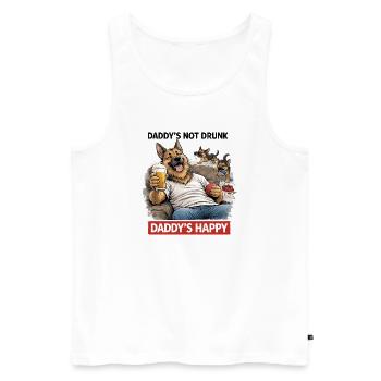 Daddy's Not Drunk, Daddy's Happy - Men's Premium Organic Tank Top - white - Front - Michal (187cm)