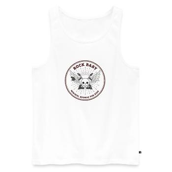 Skull Hipster Circle - Männer Premium Bio Tank Top - Weiß - Vorne - AI Model Male 178 light (178cm)