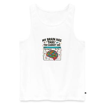 Buntes Gehirn mit versteckten Tabs - Männer Premium Bio Tank Top - Weiß - Vorne - Michal (187cm)