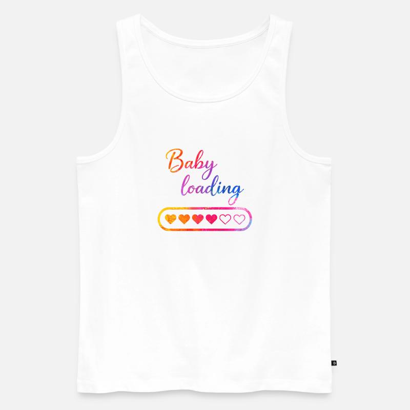 Baby loading herz - Männer Premium Bio Tank Top - Weiß