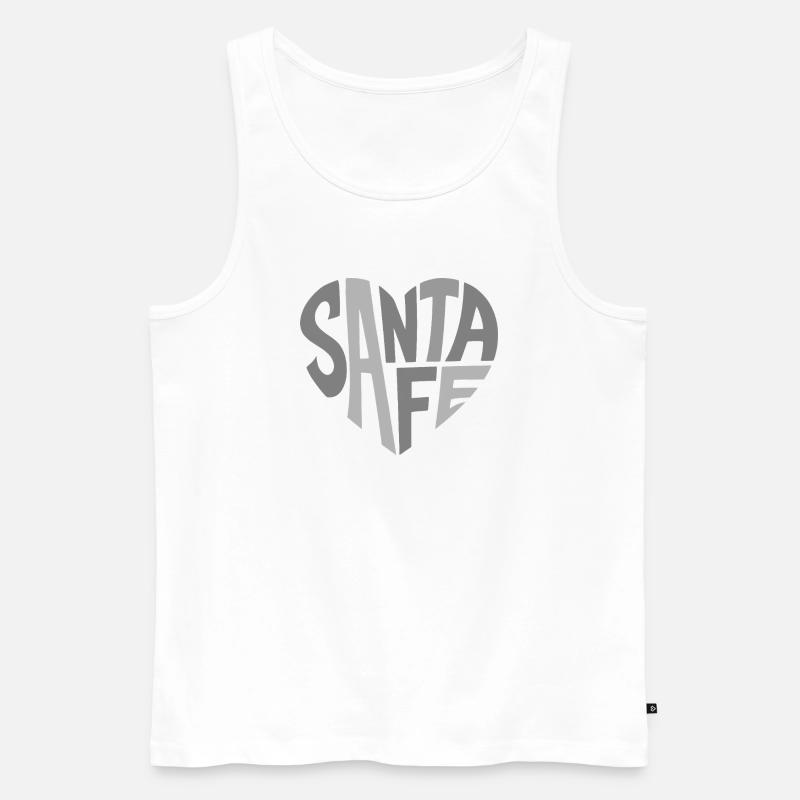 Santa Fe Typographic Logo - Männer Premium Bio Tank Top - Weiß