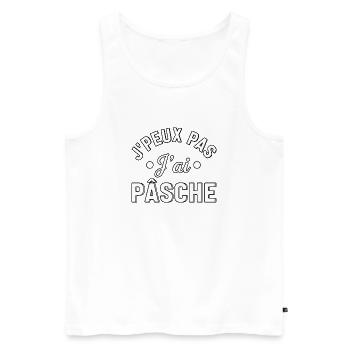 Cadeau homme T shirt homme j'peux pas j'ai pêche - Débardeur bio Premium Homme - blanc - Devant - Michal (187cm)