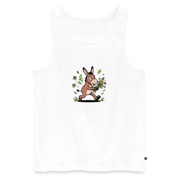 Happy donkey and spring bouquet - Men's Premium Organic Tank Top - white - Front - AI Model Male 178 light (178cm)