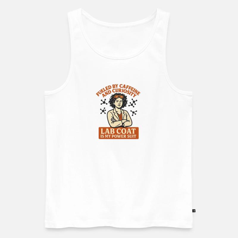 Laborkittel Power-Suit Kaffee - Männer Premium Bio Tank Top - Weiß