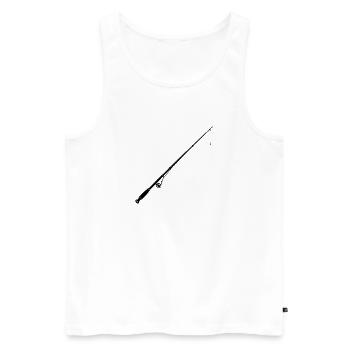 Angelrute - Männer Premium Bio Tank Top - Weiß - Vorne - AI Model Male 178 light (178cm)