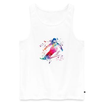 Alpin Ski Wintersport Nordischer Skilauf - Männer Premium Bio Tank Top - Weiß - Vorne - Michal (187cm)