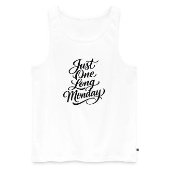 Sarcasme – Just a Long Monday – Funny Women - Débardeur bio Premium Homme - blanc - Devant - Michal (187cm)