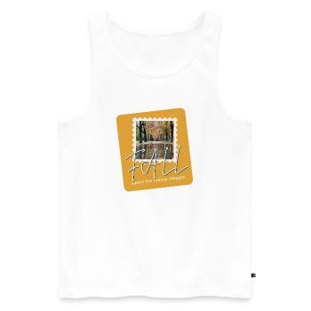 FALL Autumn Trails - Men's Premium Organic Tank Top - white - Front - Michal (187cm)