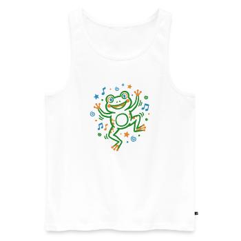 Tanzender Frosch mit Musik - Männer Premium Bio Tank Top - Weiß - Vorne - AI Model Male 178 light (178cm)