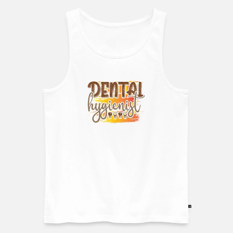 Leopard Hygienist Sunset Script - Männer Premium Bio Tank Top - Weiß