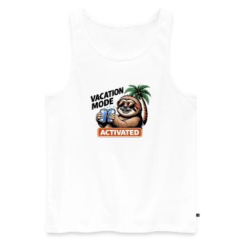 Activated Sloth Beach Party - Men's Premium Organic Tank Top - white - Front - AI Model Male 178 light (178cm)