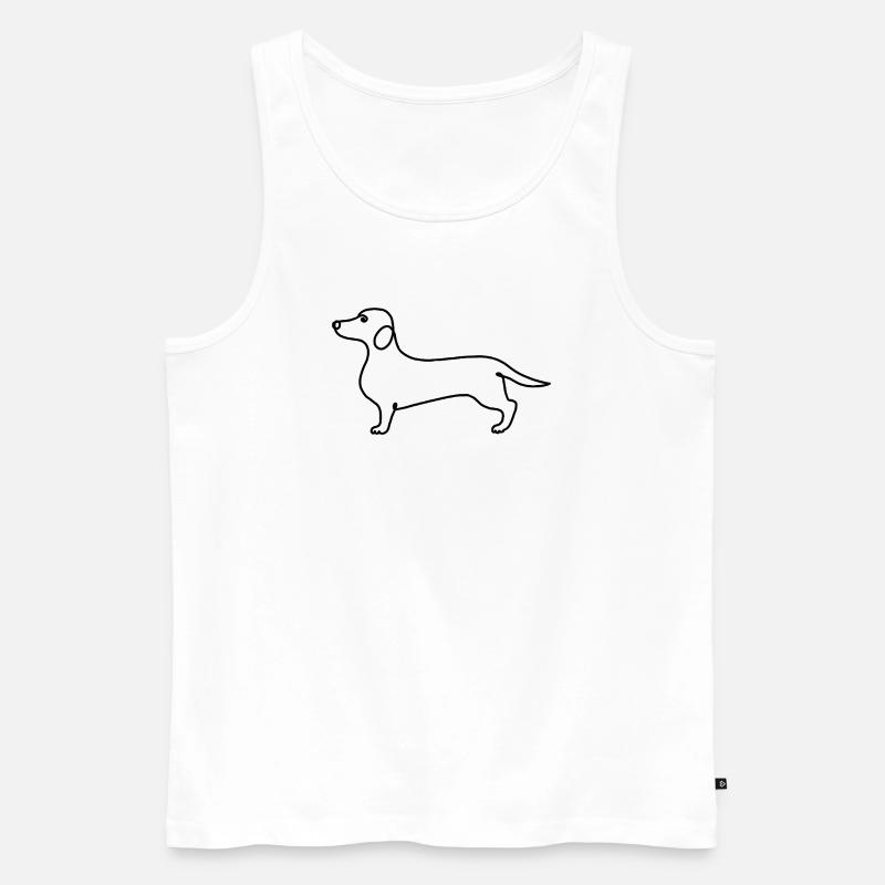 Minimalismus Dackel moderne Illustration - Männer Premium Bio Tank Top - Weiß