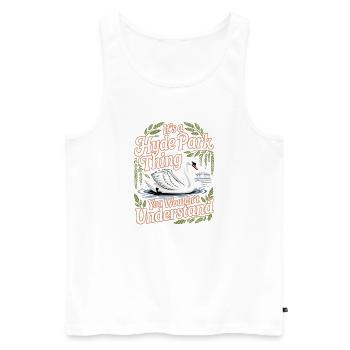 Humour du cygne de Hyde Park - Débardeur bio Premium Homme - blanc - Devant - AI Model Male 178 light (178cm)