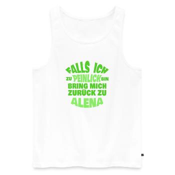 Geschenk für Alena - Männer Premium Bio Tank Top - Weiß - Vorne - Michal (187cm)