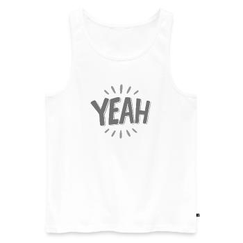 yes cheer beam design - Men's Premium Organic Tank Top - white - Front - AI Model Male 178 light (178cm)