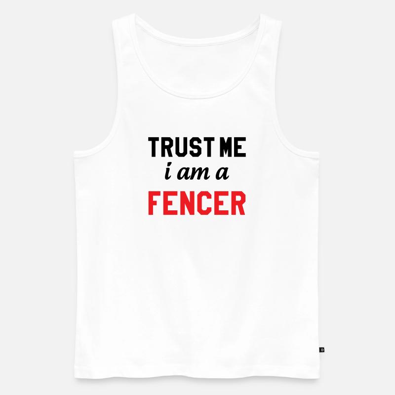 Glaub mir, ich bin Profi-Fechter - Männer Premium Bio Tank Top - Weiß